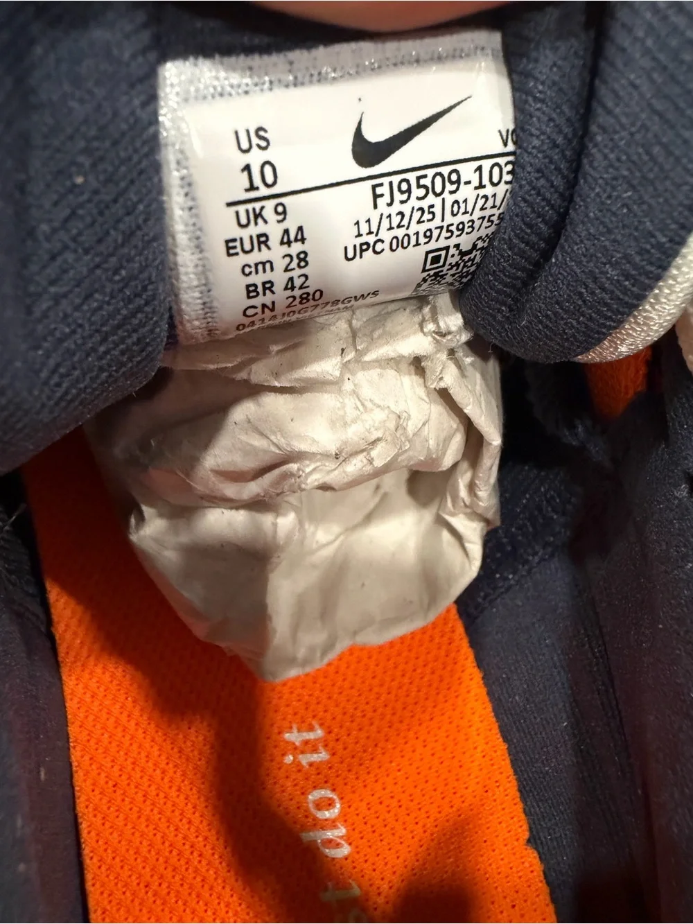 Nike Air Winflo 11 Sail/Orange/Blue Men's Running Shoes-Asst Size  10